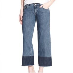 KUT from the Kloth Wide Leg Crop Jeans Fray Hem